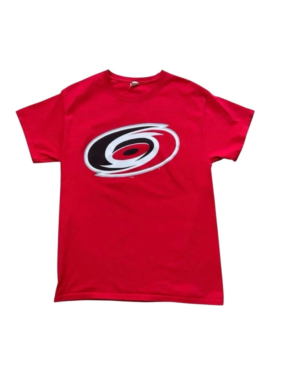 Carolina Hurricanes NHL Red Logo T-Shirt Mens Medium Hanes Cotton Hockey Fan Tee